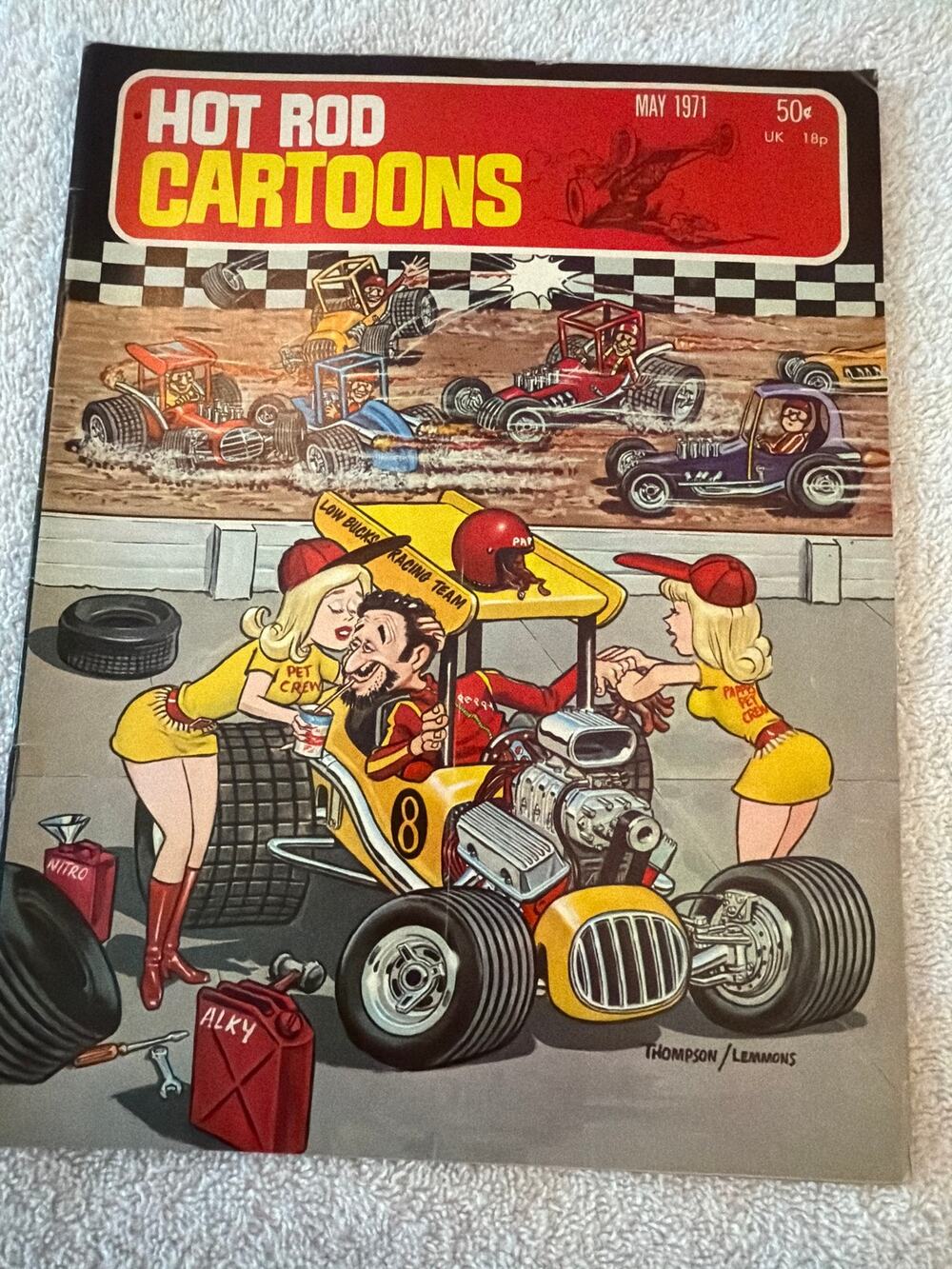 Hot Rod Cartoons Magazine May 1971 Vintage Comic Drag Racing Humor Thompson Art